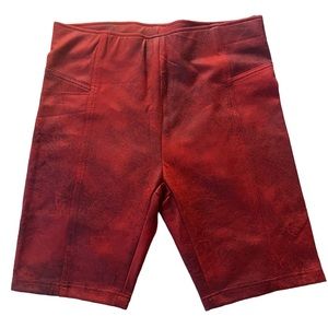 Free People Red Leather Biker Bike Shorts Medium